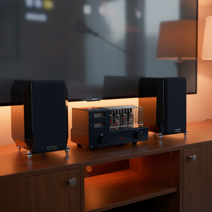 Amplificateur à tubes HiFi MINI 7 12W*2 Stéréo <span class=keywords><strong>EL84</strong></span> 12AX7 Classe A Ultra Linéaire 5.0 AUX pour Aluminium 4/8Ohm Bureau Domestique - Product Image 2