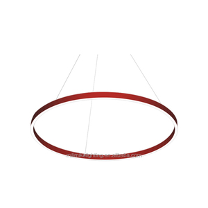 Colección de moda, decoración del hogar, anillo de luz LED, luz colgante nórdica, 60cm de diámetro, 24 pulgadas, anillo blanco arriba-abajo, luminaria lineal LED - Product Image 4