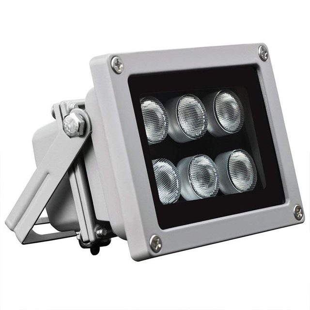 6 LED 12W 850nm IR Illuminator DC12V IP65 Waterproof Aluminum 90 Degree 80M CCTV Night Vision Light System for Security Camera