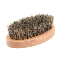 Brosse ovale en bois avec logo personnalisé, peigne à ours pour hommes, kit d'entretien de la barbe avec moustache et emballage en maille de coton, vente en gros
