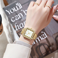 Montre-Bracelet de Luxe en Acier Inoxydable Pour Femmes à Logo Personnalisé, Cadran à Chiffres Arabes et Design Carré, Fabricant