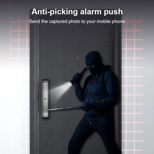 זיהוי פנים תלת-ממדי מנעול חכם ביומטרי זיהוי מפתחות טביעות אצבע האפליקציה שולטת במנעול נגד גניבה בבית - Product Image 5
