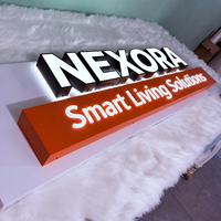 Enseigne lumineuse 3D personnalisée à lettres en relief, éclairée sur le devant et le dos, logo lumineux double face pour vitrine commerciale