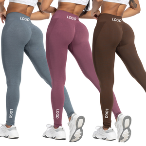 กางเกงโยคะเอวสูงยี่ห้อ Yoke รุ่นใหม่ ทรงสครันช์ด้านหน้า ระบายอากาศได้ดี ไซส์ใหญ่ ลายเรียบ ขายดี - Product Image 4