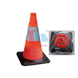 Waarschuwing Oranje Pop-Up Knipperende Verkeersleiding Oprit Opvouwbare Reflecterende Kegel Inklapbare Verkeersveiligheidskegels Verkeersmasten - Product Image 1