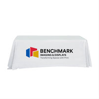 Nappe rectangulaire, impression par sublimation CMYK, nappe en polyester sur mesure pour présentation de séminaire
