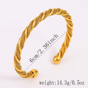 Cadena de Mano para Mujer, Chapada en Oro de 18K, con Aro Ajustable y Brazalete Flexible de Acero Inoxidable, Venta al Por Mayor - Product Image 5