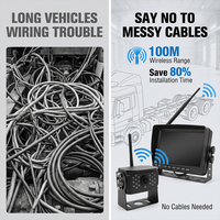Système de caméra de recul sans fil 7/9/10 pouces avec moniteur HD pour camions et camping-cars