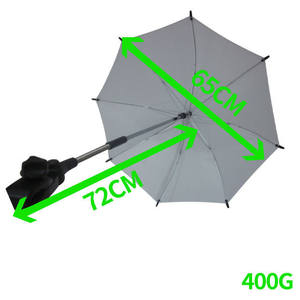 Parapluie de poussette réglable résistant aux <span class=keywords><strong>UV</strong></span> promotionnel d'usine Impression de logo personnalisé pour parapluie à clip extérieur - Product Image 2