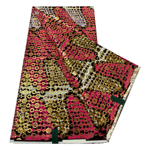 Tissu Africain de Haute Qualité 6 Yards Coton Ciré Kente Or 100% Coton Tissus Africains Ankara Tissus Cirés Dorés <span class=keywords><strong>Pagne</strong></span> Africain - Product Image 2