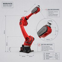 Robot industriel BORUNTE à 6 axes BRTIRUS1820A, portée de 1895 mm, capacité de 20 kg, robot de préhension et de placement, robot CNC