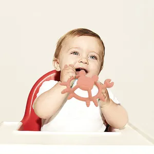 Jouets de dentition pour bébés en silicone en forme de crabe animal mignon