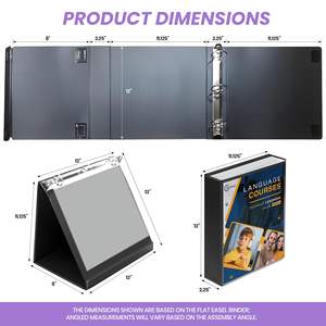 Presse-papiers debout en vinyle PVC 1.5 1 2 pouces affichage de Document carte à collectionner pliable chevalet dossier reliure à <span class=keywords><strong>anneaux</strong></span> pour bureau - Product Image 3