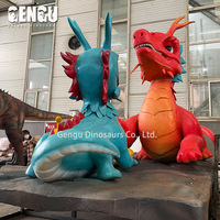 Dragon animatronique de dessin animé populaire de mini dragon coloré d'aéroport à vendre