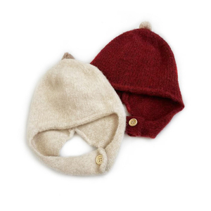 Bonnet en <span class=keywords><strong>laine</strong></span> tricoté doux avec logo personnalisé, à capuche et cache-oreilles, style Big <span class=keywords><strong>Point</strong></span> Top, chaud, pour l'extérieur, mode urbaine, unisexe, pour l'hiver froid - Product Image 4