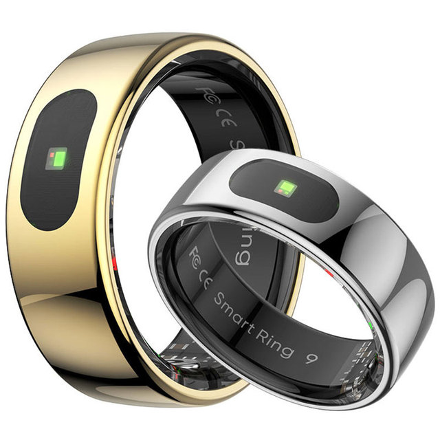 Fashion Stainless Steel 5ATM Waterproof Health Monitoring Smart Ring With Music Switch E- Book Page Turning