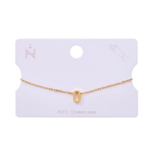 Bracciale a catena con lettera O in acciaio inossidabile placcato oro, gioiello unisex alla moda, idea regalo - Product Image 2