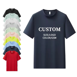 Camiseta Deportiva de Verano para Hombre, 100% Poliéster, Nueve Colores Sólidos, Personalizable con Logotipo, Transpirable, Manga Corta, Venta al Por Mayor - Product Image 1