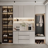 Meuble Bar Moderne avec Rangement à Vin, Vitrine à Verres, Station Café et Buffet pour Salon et Cuisine
