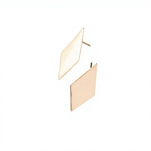 Plus Sign Geometrical Women Statement Earrings Elegant Antique Gold plated <b>Brass</b> Stud Post Earring jewelry - Product Image 4