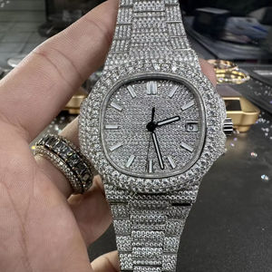 Reloj personalizado de alta calidad PP resistente al agua 41mm ETA 324 movimiento luminoso VVS diámetro completo moissanita de hielo - Product Image 1