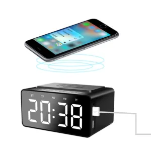 15W Wireless Charger AM FM Alarm Clock Radio Speaker USB Charger For Smartphone phone cellphone Iphone 11 12 13 13MAX