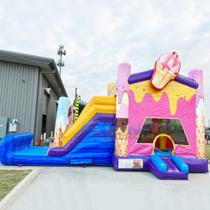 Castillo inflable húmedo o seco con tobogán, para fiestas infantiles al aire libre, castillo hinchable comercial. - Product Image 2