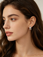 Boucles d'oreilles clipsables anti-moustiques indolores pour oreilles non percées, en métal liquide invisible, forme irrégulière, argent fondu, hypoallergéniques