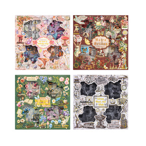 100pcs/pack Cross Border Hundred Vintage Gift Box <b>Stickers</b> Creative DIY Handbook <b>Stickers</b> PET <b>Kids</b> Handbook Material <b>Stickers</b> - Product Image 1