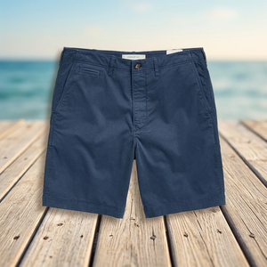 Hot Sale Summer Casual Mid <b>Men</b> High Street <b>Navy</b> Blue <b>Chino</b> <b>Shorts</b> <b>Short</b> Length Solid Pattern Worsted Fabric Direct Manufacturer - Product Image 3