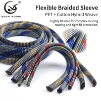 Manchon de protection de câble HIFI en rayonne, nylon et coton tressé en spirale de 12 mm, multicolore, flexible, pour câble OEM