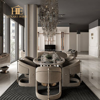 Ensemble de Table à Manger Design de Luxe Européen Moderne, Table à Manger en Bois de Luxe Classique Français, Mobilier de Restaurant