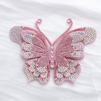 Applique en tissu en forme de papillon 3D avec strass colorés Selina Crystal, à coudre, écologique, pour les couvre-chefs, les sacs, les vêtements