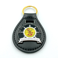 Cadeaux promotionnels à bas prix Porte-clés en cuir couleurs émaillées Porte-clés en cuir PU avec logo personnalisé