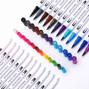 ปากกาหัวพู่กันสองหัว 24 สี พิมพ์โลโก้ได้ ขายส่งราคาถูก ชุดปากกาสีน้ำหัวพู่กันสองหัว ปากกามาร์คเกอร์สำหรับงานศิลปะ - Product Image 2