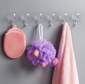 ตะขอ 5 ตะขอไม่มีร่องรอยไม่มีการเจาะโปร่งใสชั้นวางกุญแจแบบมีกาวในตัวสําหรับทางเข้าและห้องครัว - Product Image 6