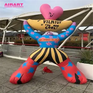 Balão inflável do personagem da mascote da atividade em forma de suporte, balão com impressão do logotipo