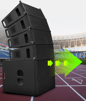Sistema de Sonido para Exteriores con Altavoces Activos o de Arreglo Lineal Dobles de 8 Pulgadas y Altavoz Pasivo de Subgraves de 18 Pulgadas