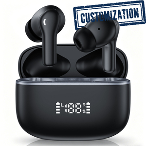 Écouteurs sans fil intra-auriculaires M16 avec logo personnalisable, suppression du bruit ANC ENC, 4 microphones, affichage numérique LED - Product Image 1