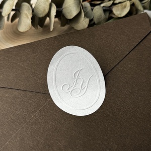 Custom Luxury Perfume Textured <strong>Paper</strong> 3d Logo <strong>Embossed</strong> Candle Packaging Labels Sticker Business Sealing Stickers - Product Image 4