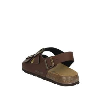 Grnl Sandales basses pour hommes SB3645-40 avec sangle en cuir marron, chaussures confortables - Product Image 2