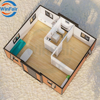 WinFair personnalisé mobile extensible petite maison conteneur préfabriquée pour senior 20Ft 1 chambre maisons préfabriquées moderne à faible coût