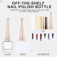 Échantillon Gratuit OEM 10ml 12ml Flacons en Verre pour Vernis à Ongles Gel UV, Contenants Vides de Luxe pour Huile à Ongles avec Bouchon et Pinceau, Logo Personnalisé