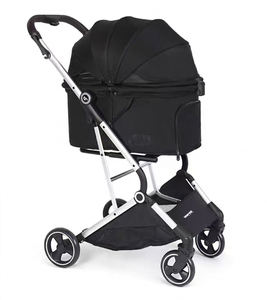 Оптовая продажа Роскошная Коляска 2 в 1, индивидуальная цветная со съемной корзиной для домашних животных, складная коляска для одной собаки - Product Image 2