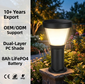 Lampadaire solaire moderne, étanche, à LED, pour éclairage paysager extérieur et cour de villa - Product Image 1