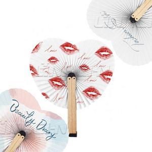 Ventilateurs pliables en papier double face ronds décoratifs personnalisés - Product Image 4