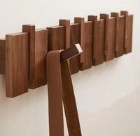 Porte-manteaux muraux modernes en bois avec 6 crochets, robustes, à fixer au mur pour suspendre les manteaux et les vêtements