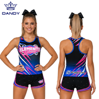 Ensemble débardeur d'entraînement de cheerleading personnalisé à sublimation et short à strass pour la pratique des cheerleading All Star