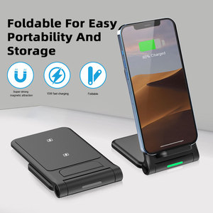 Nouveau support de charge <span class=keywords><strong>sans</strong></span> <span class=keywords><strong>fil</strong></span> pliable <span class=keywords><strong>15W</strong></span> pour iPhone et téléphones <span class=keywords><strong>Samsung</strong></span>, <span class=keywords><strong>chargeur</strong></span> rapide portable pour la maison et le bureau - Product Image 2