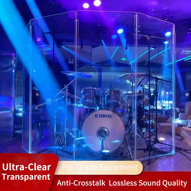 Plastic Products Acrylic Crafts Plastic Sheets-Acrylic Drum Shield - for Live Performance, Studio, Noise Reduction